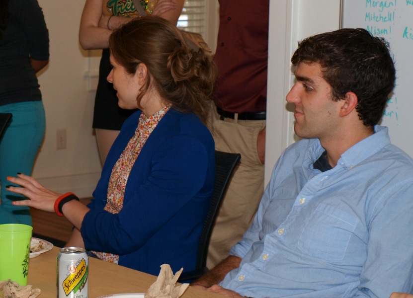 Olivia Walch '11 explaining that you need 8-9 hours of sleep a night